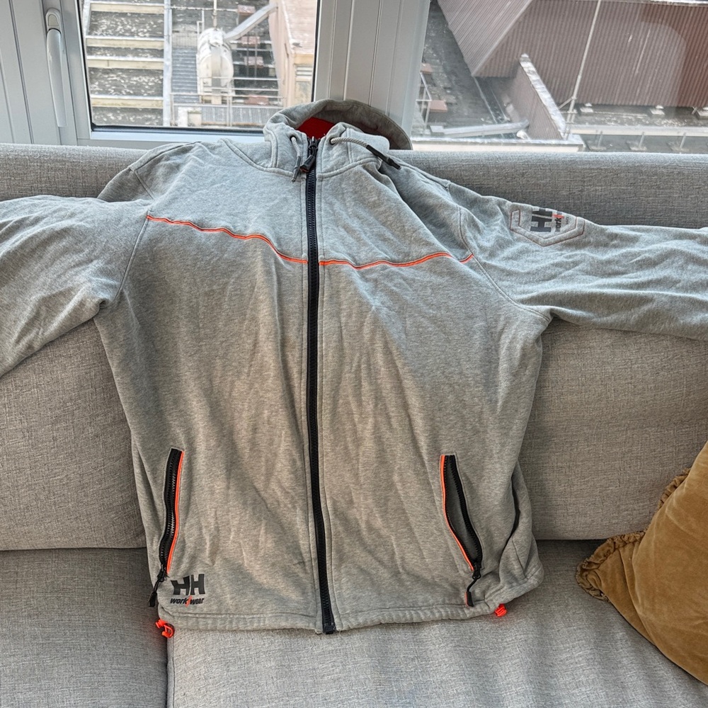 Helly Hansen Light Gray Performance Jacket with Red Accents